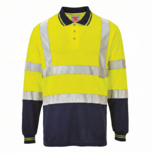James Forge Hi-Vis Safety Shirt - Green-Blue Navy